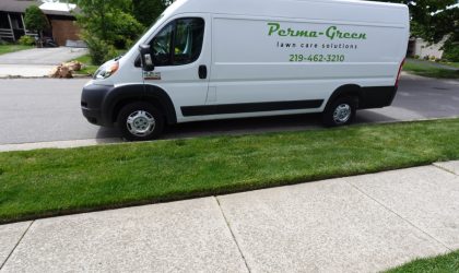Steve Daly has his Valparaiso Home treated by the Perma-Green turf experts
